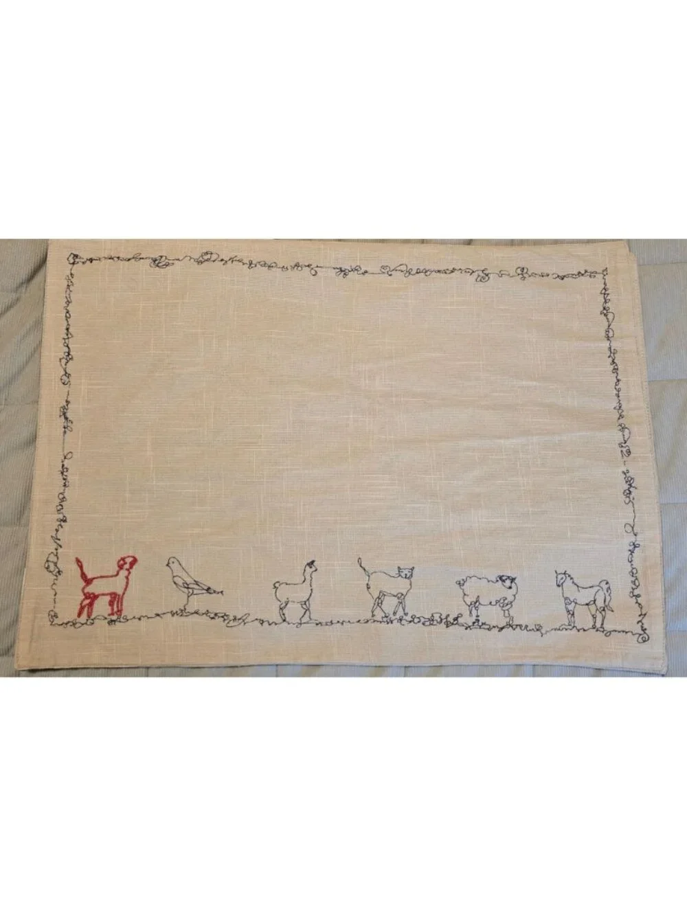 Ellen DeGeneres E&D Town & Country Set Of 2 Embroidered Cotton Placemats